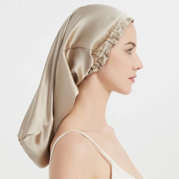 Silk Sleep Cap For Long Hair Soft Elastic Band