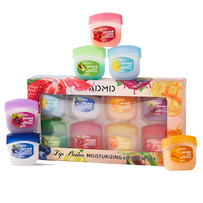 8 Piece Fruits Lip Balm Set Moisturizing Anti Cracking Care
