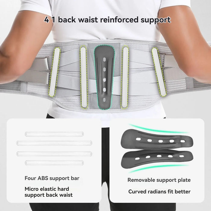 Lower Back Brace With Bionic Support Lumbar Belt With Breathable Mesh & Pad