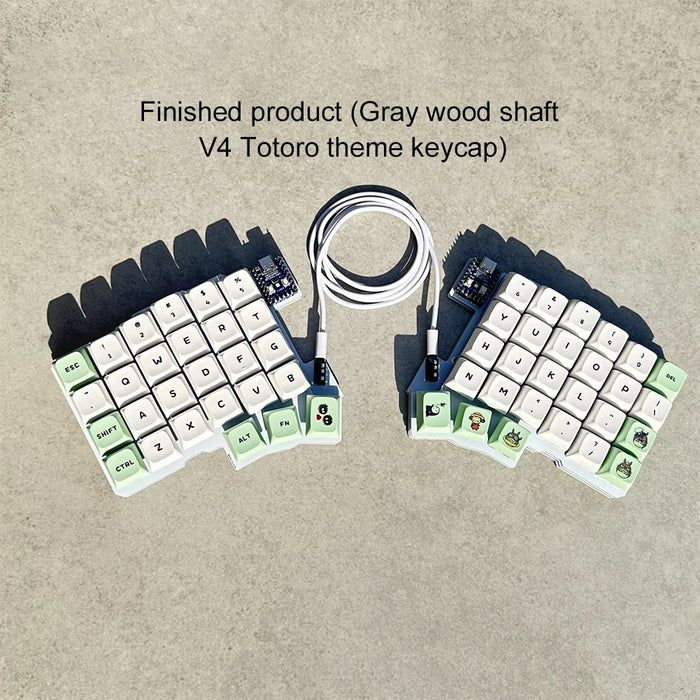 54 Split Keyboard Wired Hot Swap Support Qmk / Vial Keyboard Single Mode Connection Customized Keyboard Rp2040 Zero Board Control