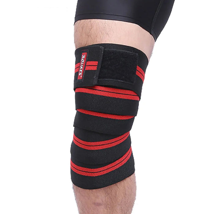 Pair of Powerlifting Knee Wraps With Strap Squat Weightlifting Leg Press Cross Training