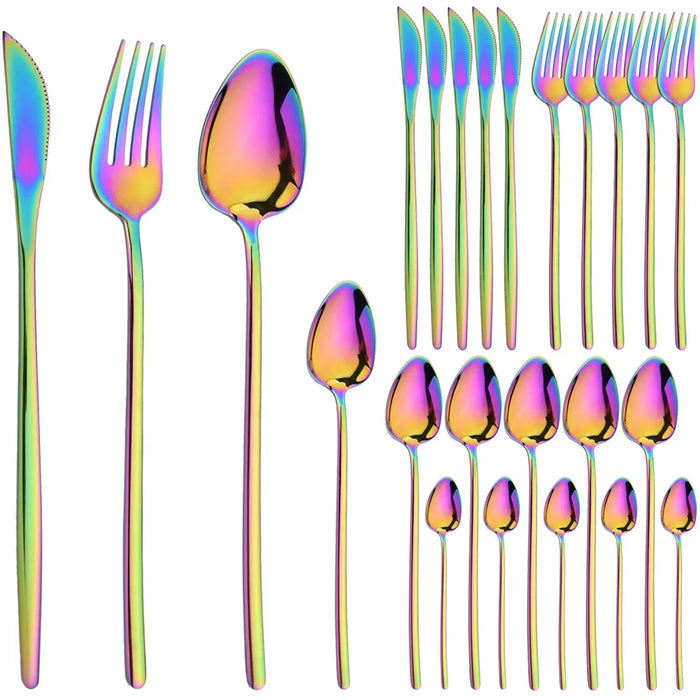 24 Piece Stainless Steel Cutlery Set For Kitchen Dining