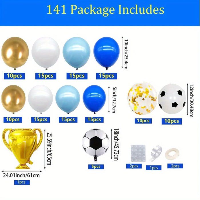 141Pcs Football-Themed Balloon Arch Kit Suitable For Football-Themed Birthday Parties Anniversary Celebration Decorations
