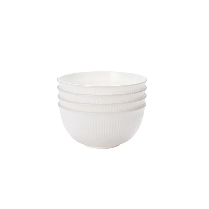 4 / 8 Piece Reusable White Vertical Grain Bowls