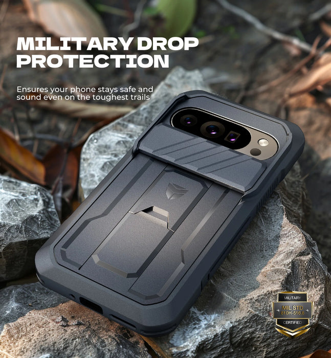 For Google Pixel 10 / 10 Pro Rugged Bumper Shockproof Case With Slide Camera Case And Built-In Screen Protector Kickstand