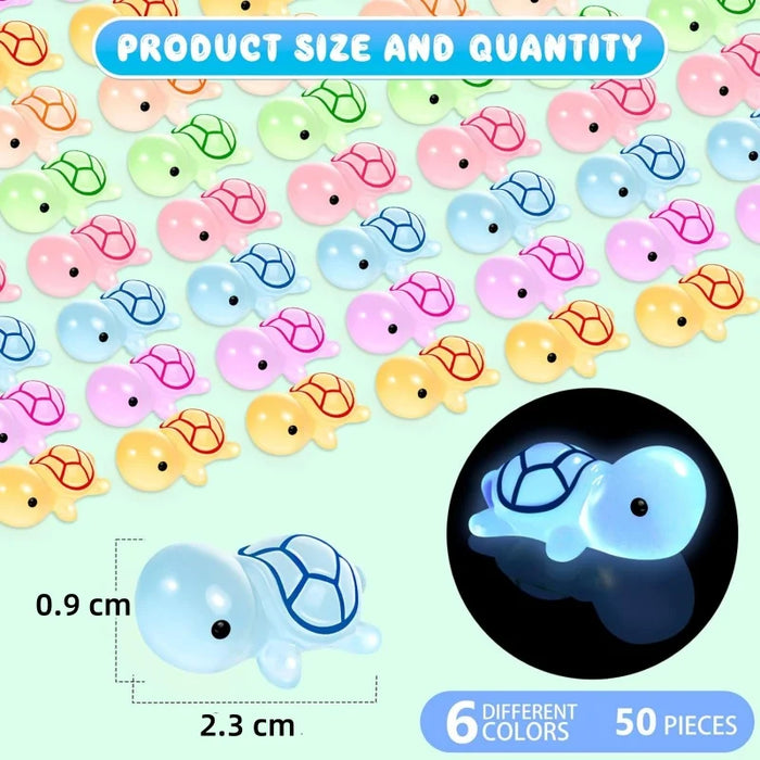 Mini Glow In The Dark Resin Turtles 6 Colors