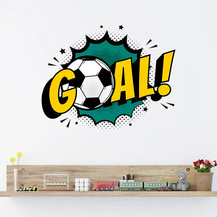 Goal Football Soccer Word Art Wall Stickers For Kids Room Decor