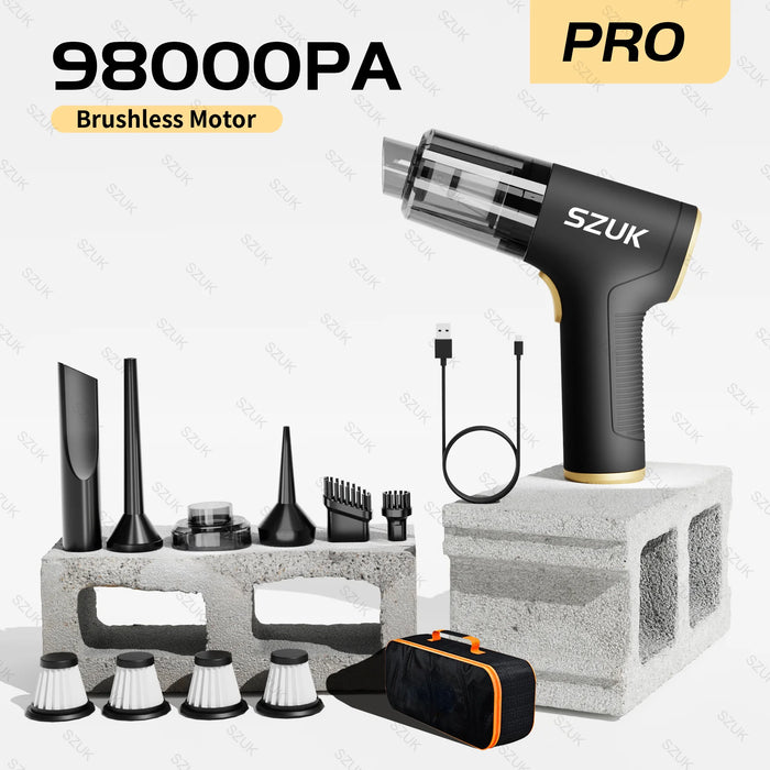 98000Pa Powerful Wireless Car Vacuum Cleaner Handheld Cleaning Machine For Home & Car