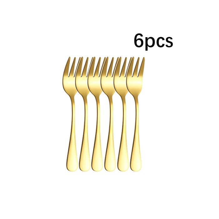 8 Piece Gold Stainless Steel Dessert Set For Home Kitchen