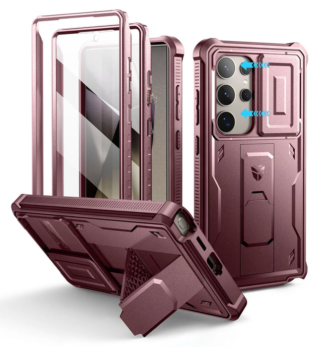 For Samsung Galaxy S24 Ultra 6.8 Inch 2024 Full Body Rugged Case With Camera Case & Built-In Screen Protector Kickstand