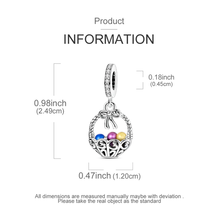 925 Sterling Silver Easter Egg Pendant Charm For Women Diy Jewelry