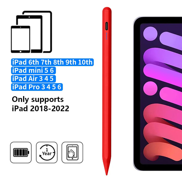 Ipad Stylus Pen With Palm Rejection & Power Display Compatible With 2022 2018 Pro Air Mini Pencil Accessories
