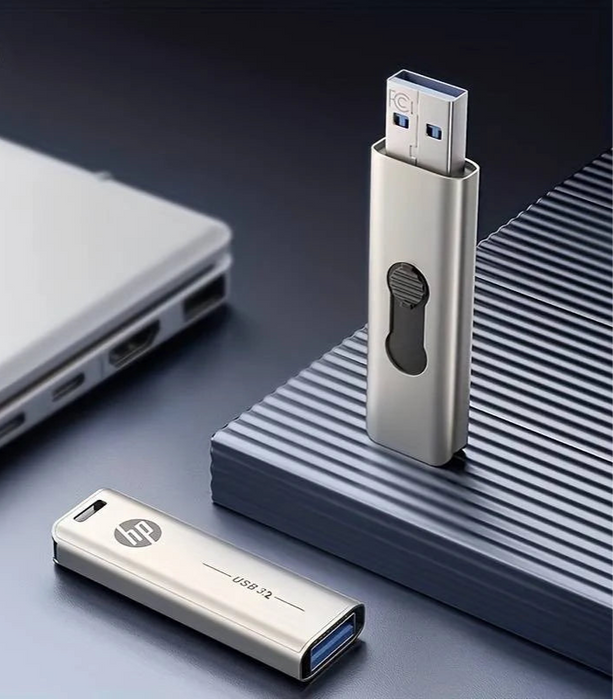 HP High Speed Usb3.2 Flash Drive 32gb To 256gb Capacity Metal Design For Pc Office Mobile