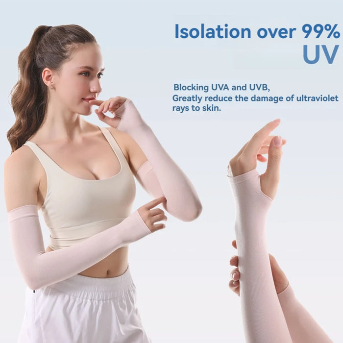 Pair of Sun Protection Arm Covers Cool Anti Uv Sleeves For Outdoor Activities