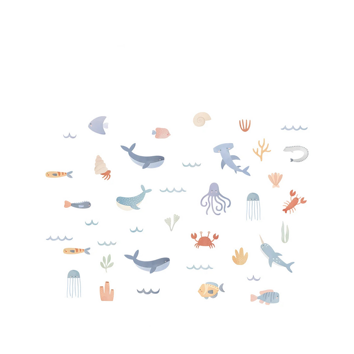Cartoon Marine Animal Wall Sticker For Home Decor