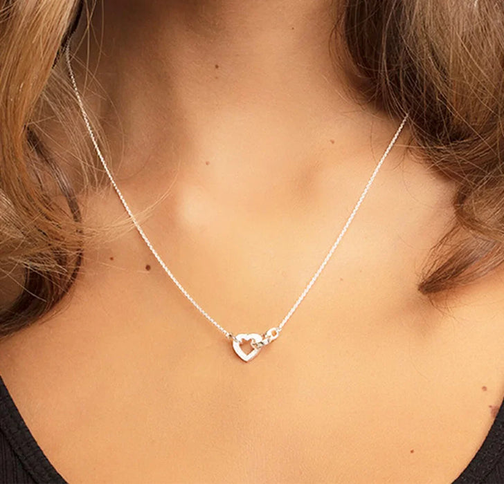 925 Sterling Silver Timeless Love Heart Necklace Romantic Gift