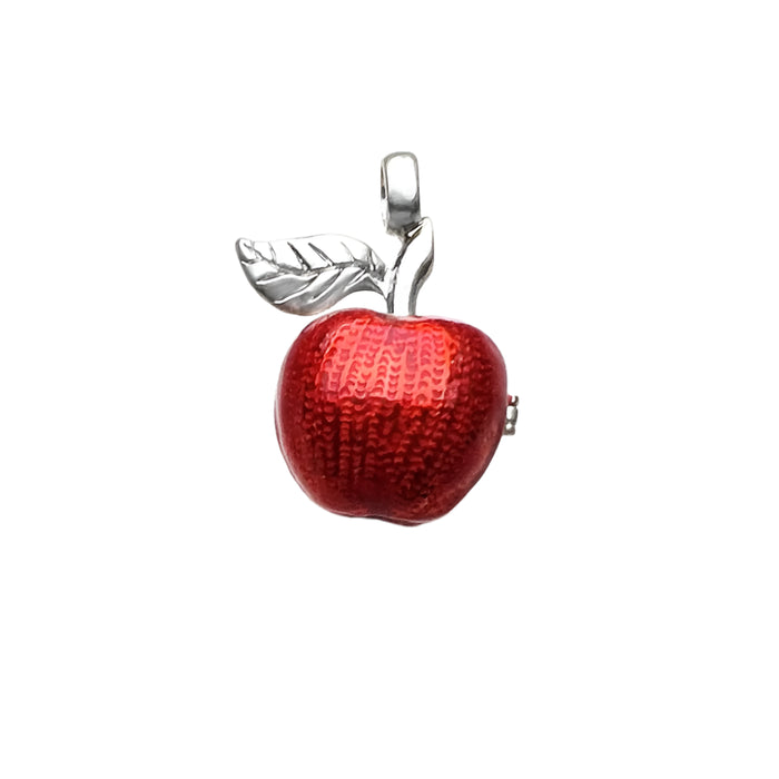 925 Sterling Silver Red Apple Locket Fashion Jewelry For Women