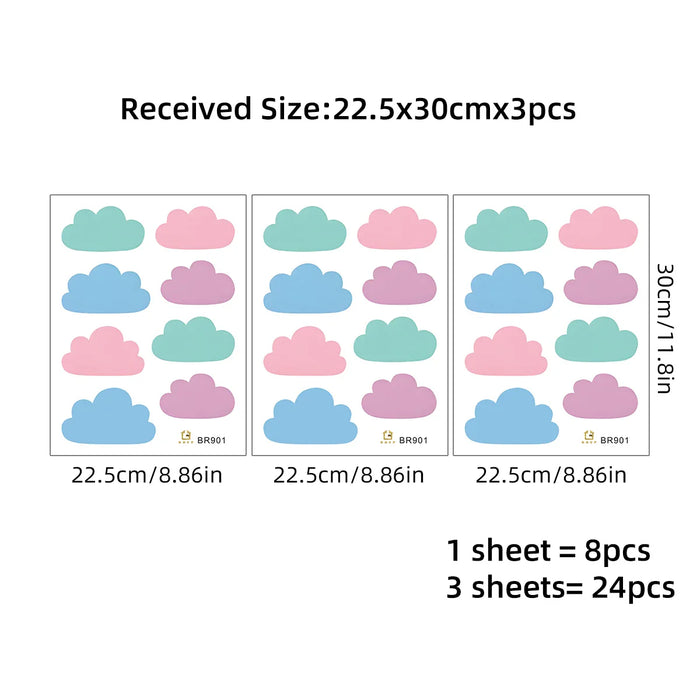 Colourful Cartoon Cloud Wall Stickers For Kids Room Decor