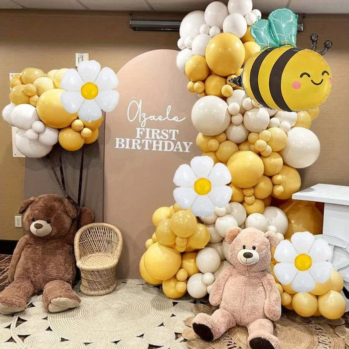 140Pcs Bee Themed Balloon Wreath Suitable For Birthday Party Decoration Summer Party Decoration Supplies