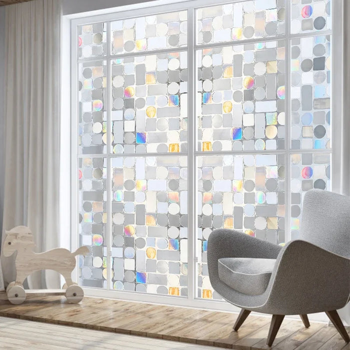 Static Window Clings - Rainbow Window Film For Glass Door - Heat & Uv Protection