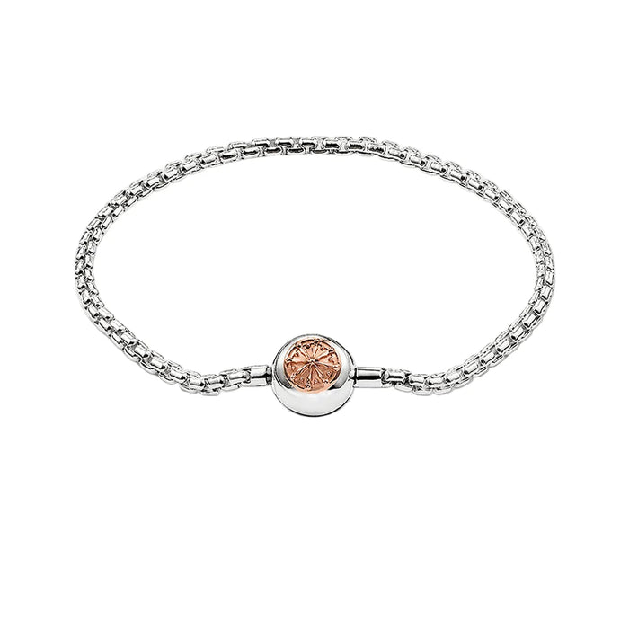 925 Sterling Silver Rose Gold Link Chain Bracelet Fashion Jewelry For Women & Men European Style Karma Diy