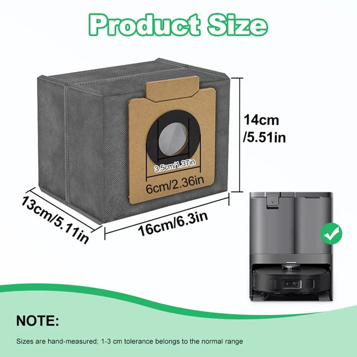 10 Pack Dust Bags For Eufy Clean X8 Pro / X10 Pro Omni Robot Vacuum Self-Empty Station Large Capacity Disposable Bag