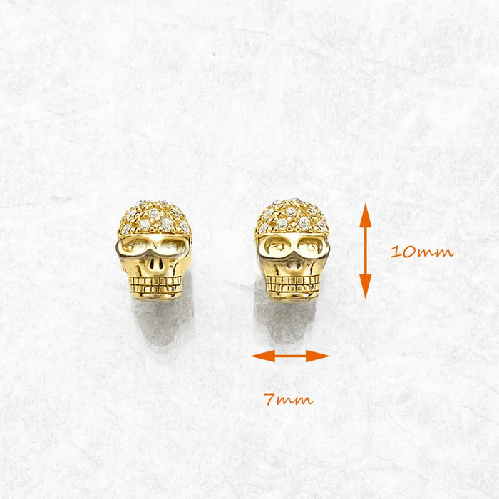 925 Sterling Silver Skull Stud Earrings Rebel Street Style Gift
