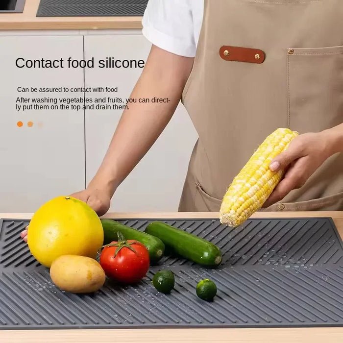 Non Slip Silicone Drain Mat for Kitchen Tableware