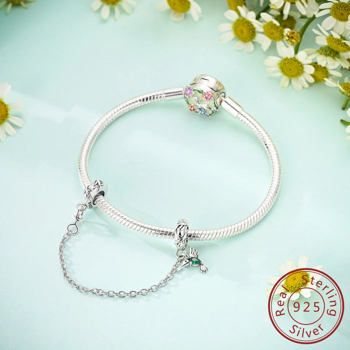 925 Sterling Silver Hummingbird Safety Chain For Bracelets & Necklaces