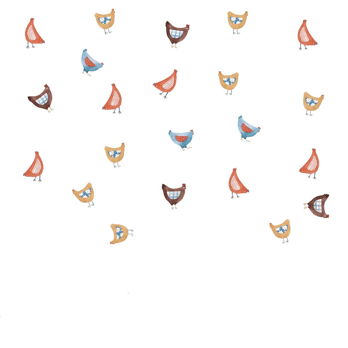 Colourful Chicken Wall Stickers Set Of 4