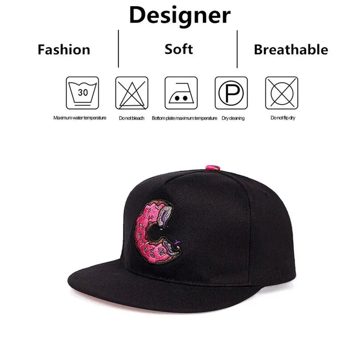 Adjustable Doughnut Embroidered Baseball Cap / Hat