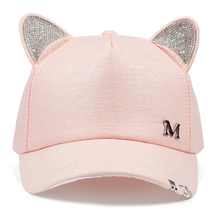 Adjustable Unisex Cat Ears Baseball Cap Spring / Autumn Sun Hat