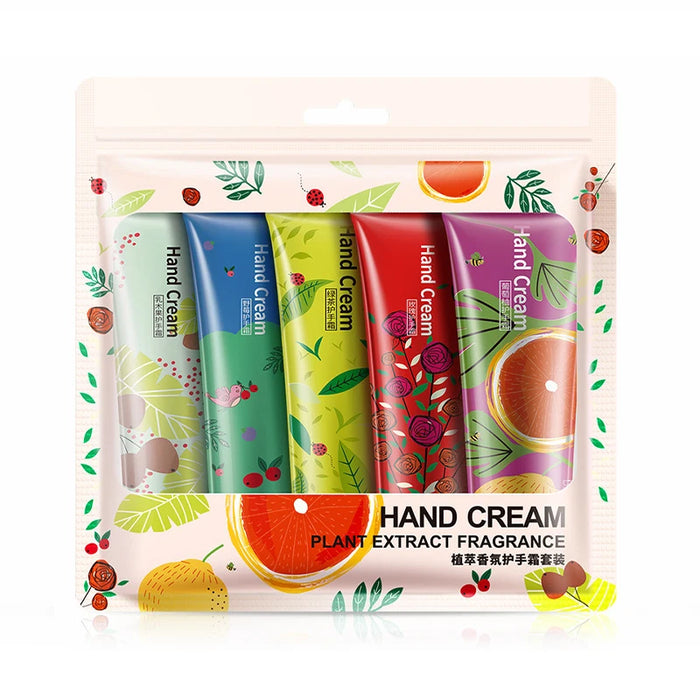 5 Piece Fruity Hand Cream Set For Nourished Hands