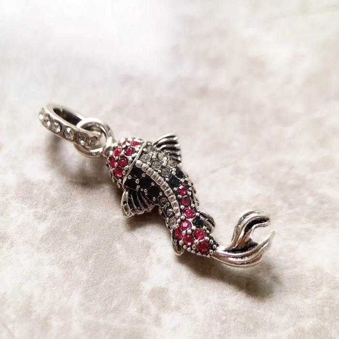 925 Sterling Silver Red Koi Fish Pendant Fashion Jewelry For Women