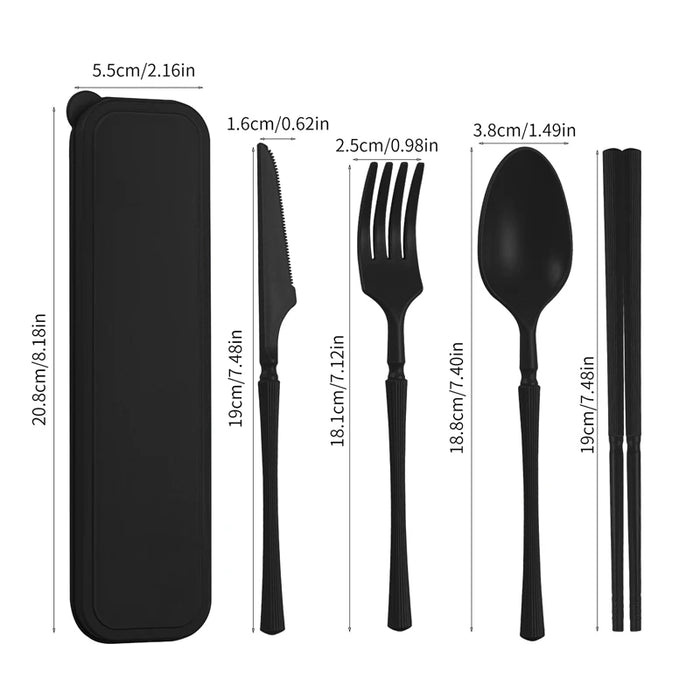 1 / 2 / 4 Piece Reusable Pp Tableware Set For Home & Travel