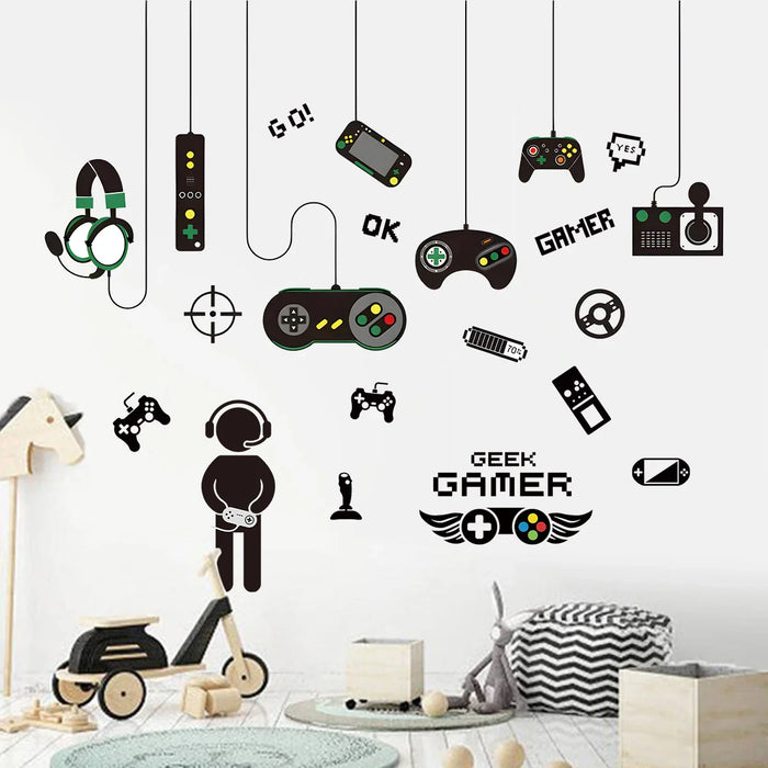2 Piece Game Controller Wall Stickers For Boys Room Decor