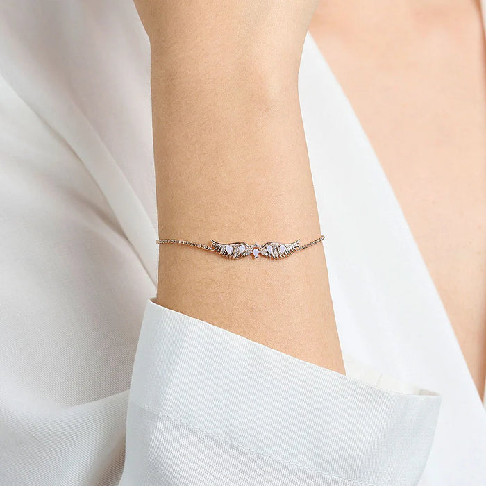 925 Sterling Silver Phoenix Wings Bracelet Rose Gold Plated Mythic For Women