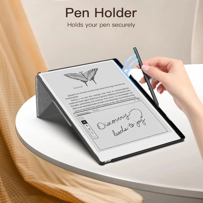 For Remarkable Paper Pro 2024 11.8 Inch Premium Leather Trifold Stand Case With Pen Holder