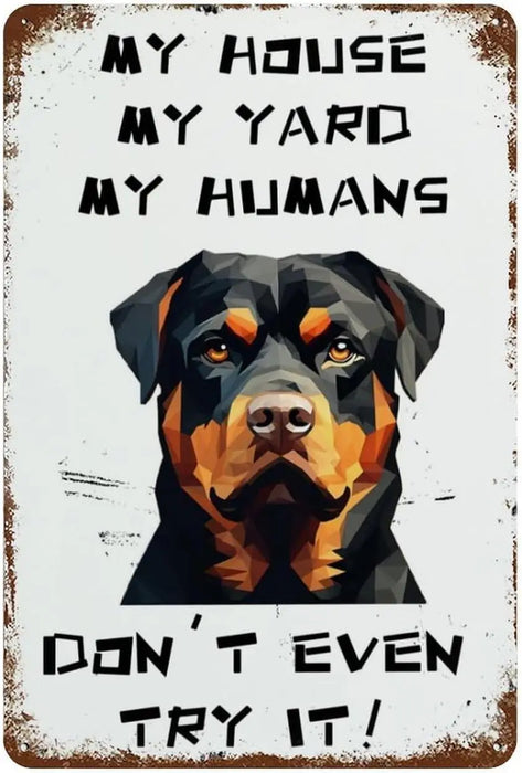 Rottweiler Pet Dog Metal Sign Retro Kitchen Decor