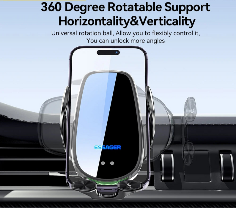Qi 15W Wireless Charger Car Phone Holder In Car Air Vent Mount For Iphone 16 15 14 13Pro Max Xiaomi Huawei Fast Charging