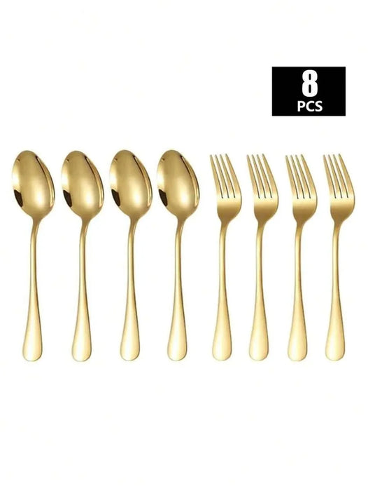 2 / 8 / 12 / 24 Piece Stainless Steel Fork & Spoon Set For Home Restaurant Wedding Party Kitchen