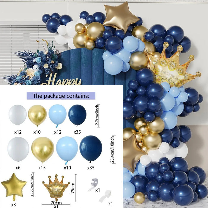 141Pcs Golden Crown Party Balloon Garland Arch Set Party Celebration Scene Home Decoration Party Decoration Supplies
