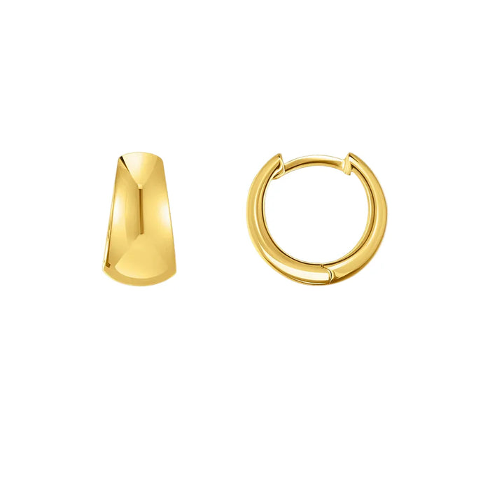 925 Sterling Silver Creole Hinged Hoop Earrings Gold Plated Europe Style Fine Jewelry For Women