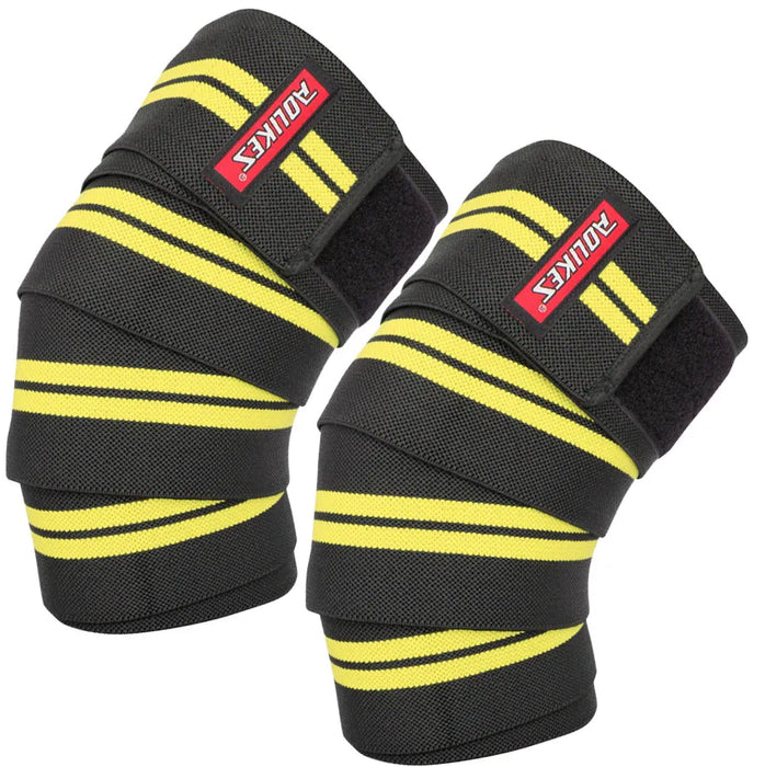 Pair of Powerlifting Knee Wraps With Strap Squat Weightlifting Leg Press Cross Training