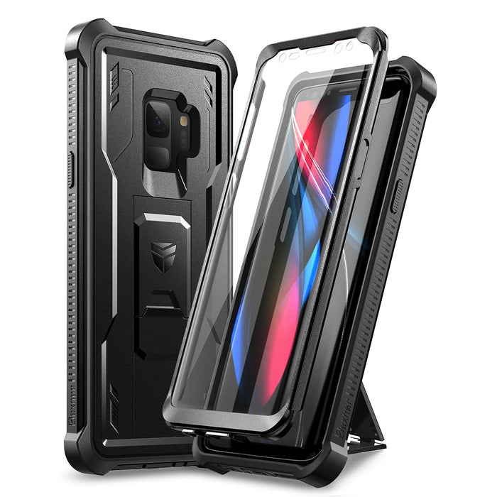 For Samsung Galaxy S9 Heavy Duty Military Grade Protection Shockproof Case Built In Screen Protector And Kickstand