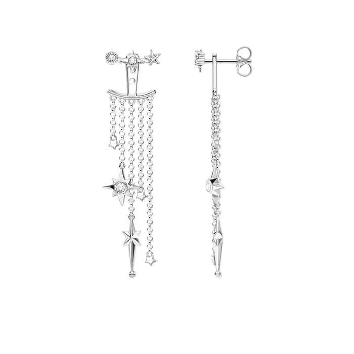 925 Sterling Silver Dreamy Star Drop Earrings Romantic Gift For Women