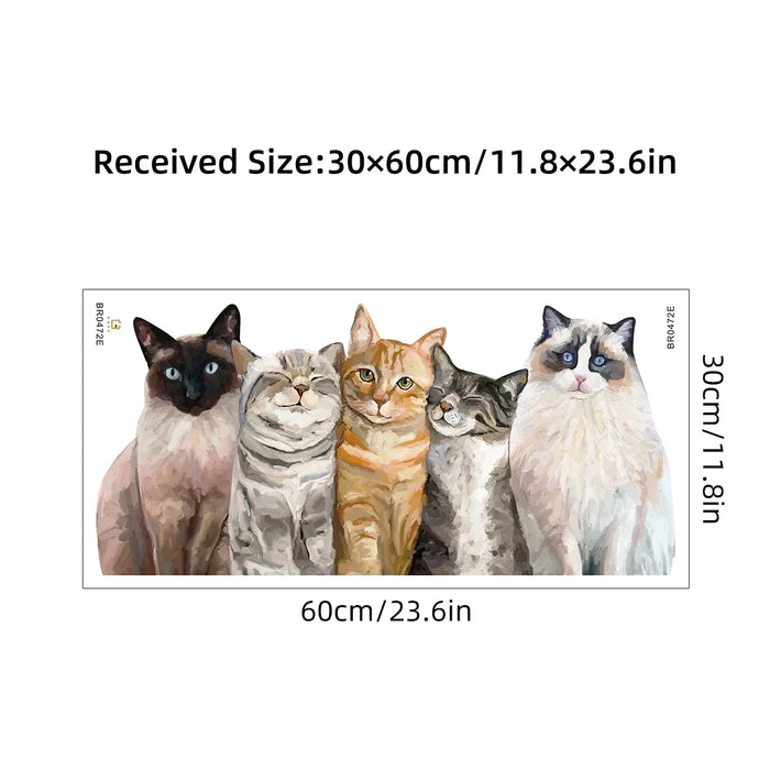 Watercolour Ragdoll Orange Cat Wall Sticker For Home Decor