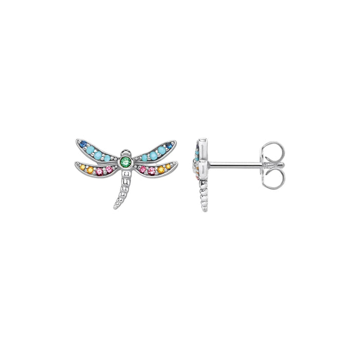 925 Sterling Silver Dragonfly Stud Earrings Boho Gift For Women