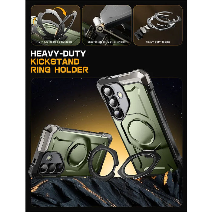For Samsung Galaxy S25 6.2 Inch Ub Grip Heavy Duty Shockproof Magnetic Phone Case Compatible With Magsafe & Stand