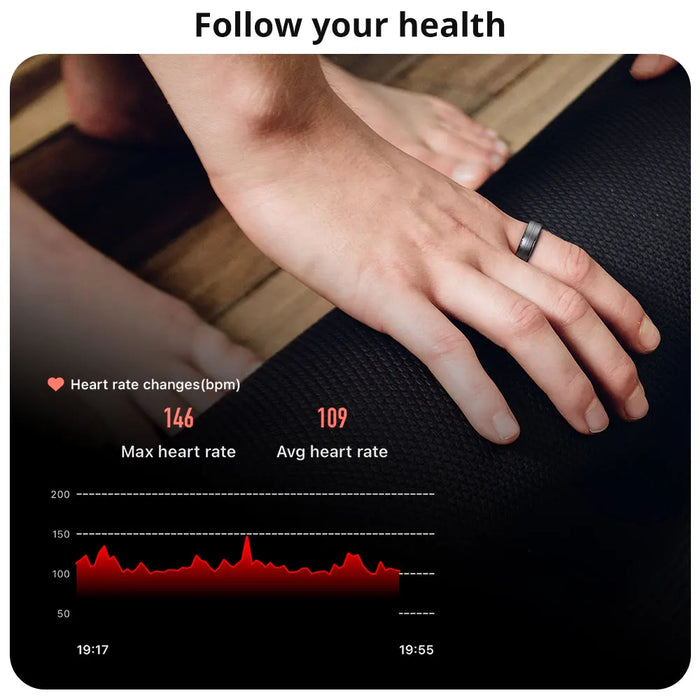 Unisex Smart Ring With Heart Rate & Blood Oxygen Monitor